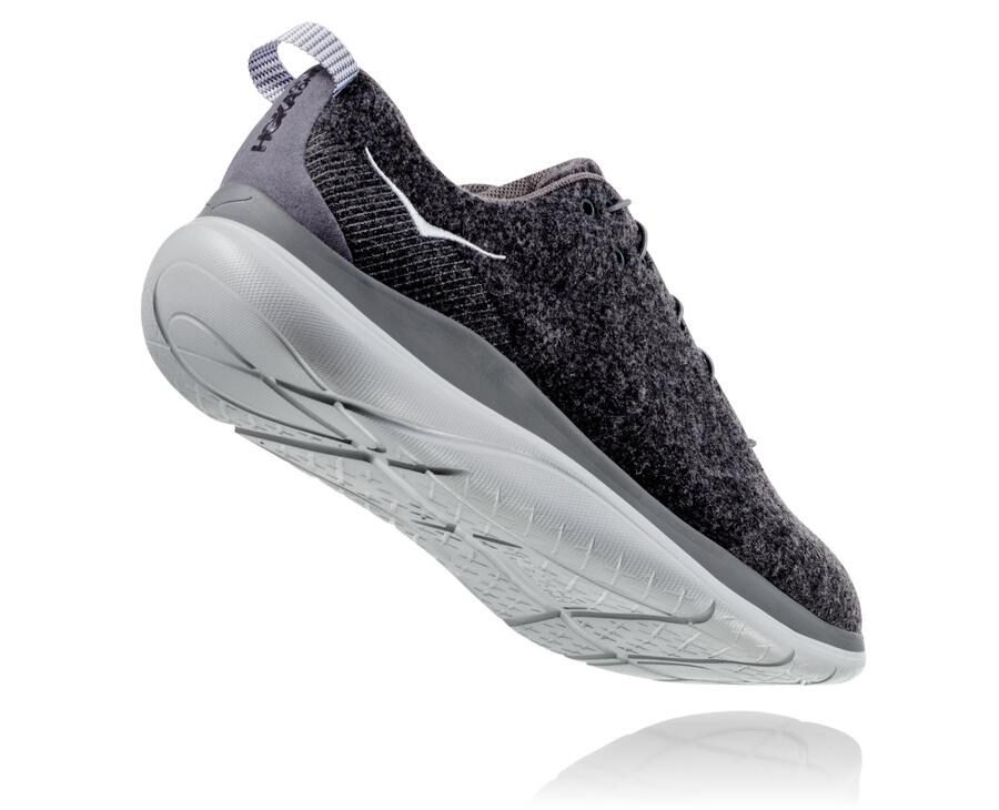 Hoka One One Hardloopschoenen Dames - Hupana Flow Wool - Donkergrijs - LD2463197